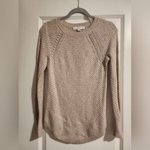 LOFT Textured Knit Sweater in Light Beige